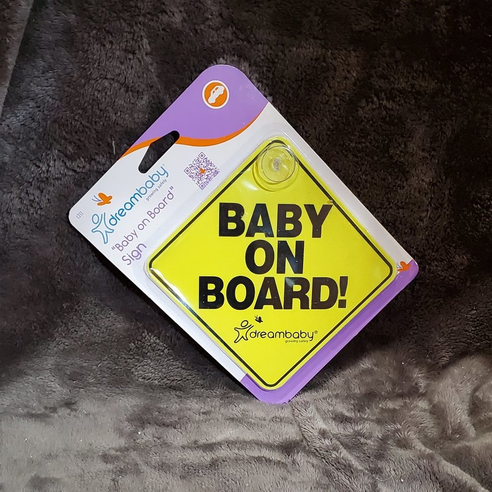 Dreambaby Baby On Board Sign - Baby Safety Awareness Warning Sign with Stopper